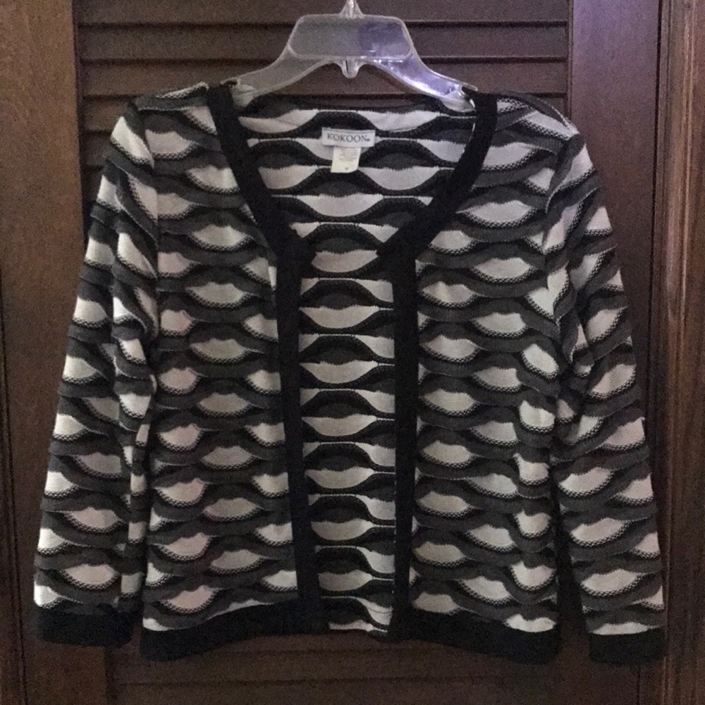 Black & White, Cropped Summer-Weight Cardigan